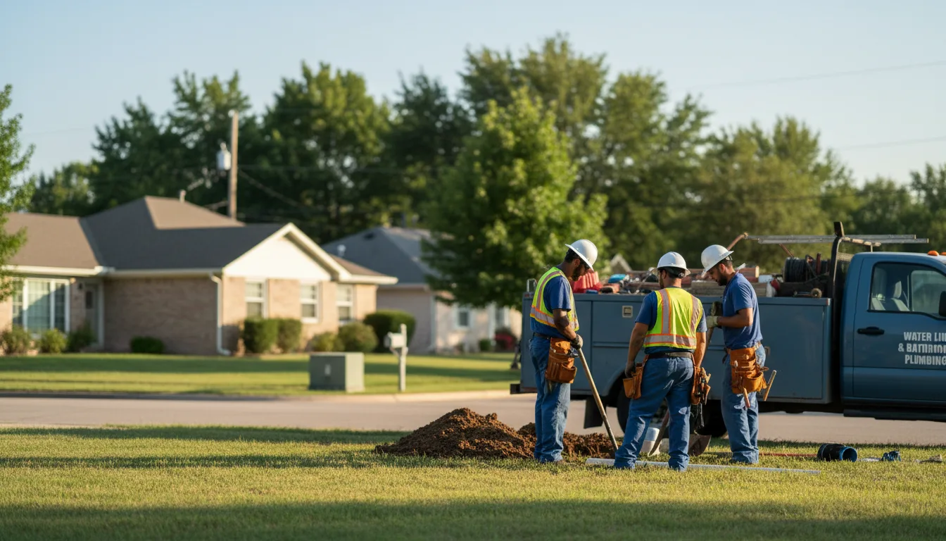 Residential water line and bathroom plumbing service in Dover, AR